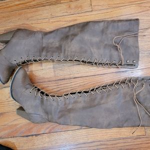 Forever Over-the-Knee Lace Up Boots, Size 8